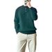 Premium Plus-Size Knit Sweater For Men - Classic Crew Neck Long Sleeve Pullover, Comfortable & Stylish Casual Wear (White, Black, Green, Beige)_viptrois.com