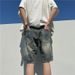 Men's Clothing Summer Harajuku Style Ins Casual Handsome Version Loose Wide Leg Five Point Pants_viptrois.com