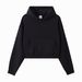 Women's Cropped Hooded Zipper Sweatshirt, Casual Loose Fit, Solid Color, Trendy Autumn/Winter Jacket_viptrois.com