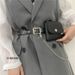 Punk style concave chain with bag belt trendy and versatile women's belt full hole small belt_viptrois.com