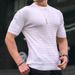 Men's Clothing new spring and summer men's small square T shirt round neck casual top_viptrois.com