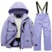 Pulse Winter Children's Suit Set Boys Fleece Lined Warm Waterproof Windproof Professional One-Piece Girls Ski Bib Pants_viptrois.com