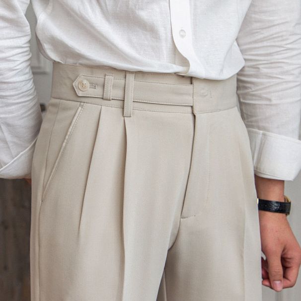 Men's Clothing New Spring And Autumn British Men's Casual Commuting Anti Wrinkle Nine Point Pants All Match Retro Designer Niche Trendy Trousers_viptrois.com