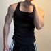 Men's Clothing Threaded Tight Elastic Quick Drying Vest Men's Suspenders Fitness Waistcoat Sleeveless I Shaped Breathable Vest_viptrois.com