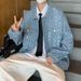 Men's Clothing Sequined Denim Jacket Men's Spring Version Ins Trend Loose Versatile Handsome Street Jacket Cardigan_viptrois.com