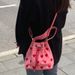 Women's Bucket Bag Embroidered Love Draw With Pink Tote Shoulder Crossbody Mini Bucket Bag For Women_viptrois.com
