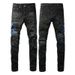 Men's Clothing New hip hop embroidered ripped patch jeans large size stretch men's pants_viptrois.com
