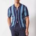 Cross Border Fashion Men's Polo Shirt Hollow Breathable Summer Knitted Sweater Top Cardigan_viptrois.com