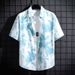 Men's Clothing Loose Short Sleeved Floral Shirt Men's Hawaiian Thai Style Beach Shirt Japanese Style Ins Handsome Trendy Tops_viptrois.com