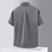 Men's Clothing Comfortable Large Size Solid Color Workwear Short Sleeved Shirt Men_viptrois.com