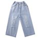 Cross Border Wholesale Children's Pants Girls Jeans Spring And Autumn Middle And Large Children's Loose Korean Pants Autumn Long Pants_viptrois.com