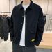 Men's Casual Jacket Spring Autumn Button Lapel Work Coat New Solid Color Multi-pocket Tops Men Fashion High Quality_viptrois.com