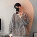 New round neck striped sweater men's autumn and winter fashion simple pullover sweater retro loose versatile top_viptrois.com