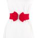 Bow Decorative Belt - Red Elastic Waist Belt With Diamond Accents_viptrois.com