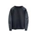 Japanese Retro Waffle Sweatshirt Korean Fashion Versatile Casual Loose Base Shirt Round Neck Pullover Top For Men_viptrois.com