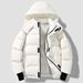 Men's Clothing Couple Cotton Padded Winter Hooded Loose Versatile US Embroidered Solid Color Windproof And Cold Resistant Cotton Coat_viptrois.com