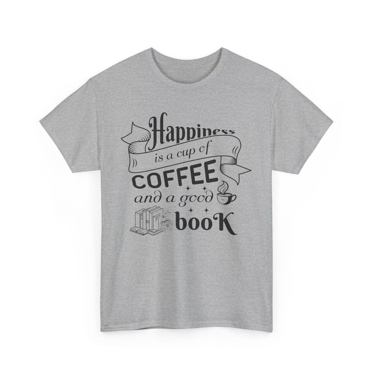 Book T-Shirt Mens Womens Tees Top | BooktroverT Shirt Mens Womens Tees Top | Happiness Is A Cup Of Coffee And A Good Book_viptrois.com