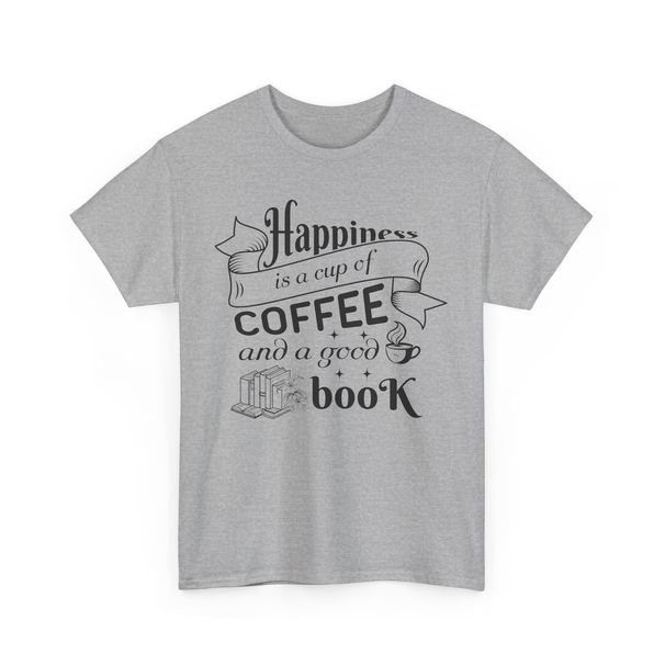 Book T-Shirt Mens Womens Tees Top | BooktroverT Shirt Mens Womens Tees Top | Happiness Is A Cup Of Coffee And A Good Book_viptrois.com