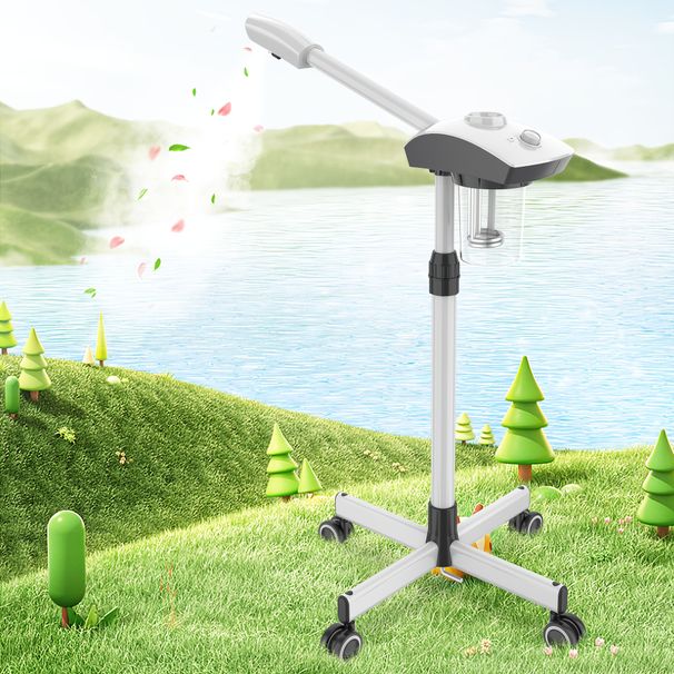 Facial Steamer On Wheels, Hot Mist Steam Hine With Time Preset Function, Humidifier Design Face Spa At Home And_viptrois.com