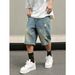 Men's Clothing American Style Washed Distressed Denim Shorts Summer Loose Fit Plus Size Retro Casual Five Point Pants_viptrois.com