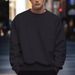 Pure White Ink One Piece Production 2025 Summer New Men's Round Neck Long Sleeve Casual Loose Sweatshirt European And_viptrois.com