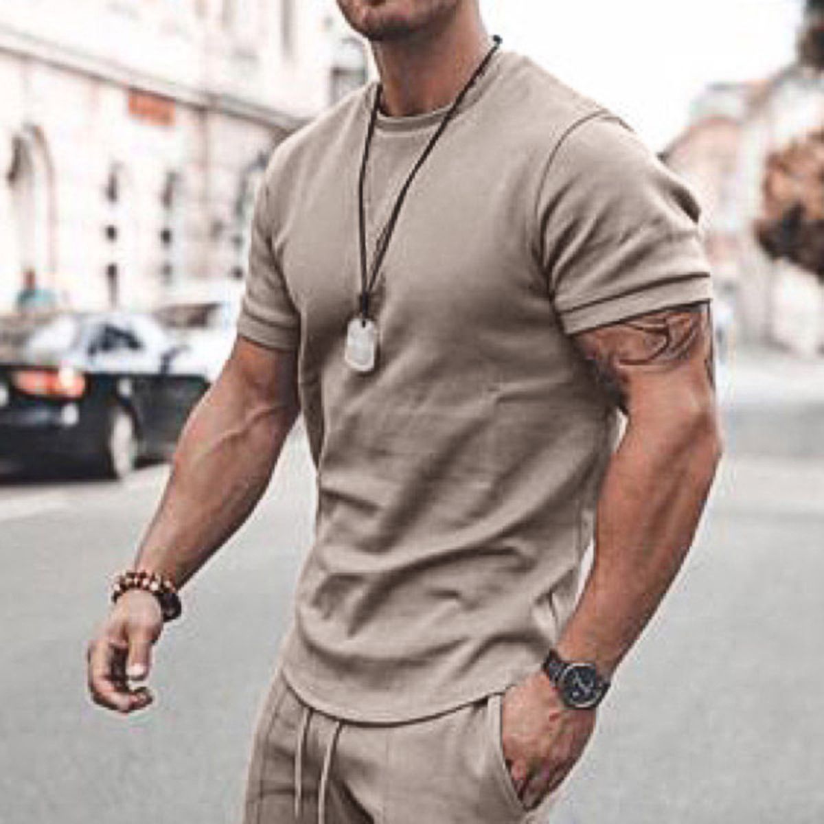 Men's Clothing Men's Summer Short Sleeved Shorts Suit Sports And Leisure Suit_viptrois.com