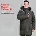 Pure Men's Down Thickened Mid-Length Loose Fit For Middle-Aged Men Plus Size Winter Clothing Dad's Jacket With Detachable Fur_viptrois.com