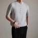 Men's Clothing Summer New Style Knitted Sweater Solid Color Pullover Button Short Sleeve Top Men's High Grade Henry Collar Design Polo Shirt_viptrois.com