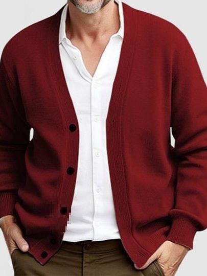 Pulse 2025 European And American Cross-Border Autumn Winter Men's New Business Casual Loose Long Sleeve Single-Breasted_viptrois.com