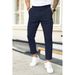 Men's 2024 New Spring And Autumn Men's Double Pleated Line Solid Color Casual Formal Trousers_viptrois.com