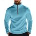 Men's Fleece Stand Collar Half-Zip Pullover Sweatshirt - Stylish Casual Long Sleeve Top For Autumn & Winter_viptrois.com