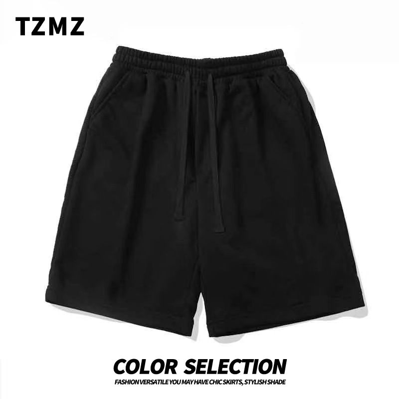 Men's Solid Color Straight Leg Shorts Vibe Street Basic Summer Outerwear Cool Hip Hop Five Point Sports Pants_viptrois.com