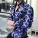 Men's Clothing Summer New Fashion Lapel Men's Printed Long Sleeved Casual Floral Shirt Men's Large Size Shirt_viptrois.com