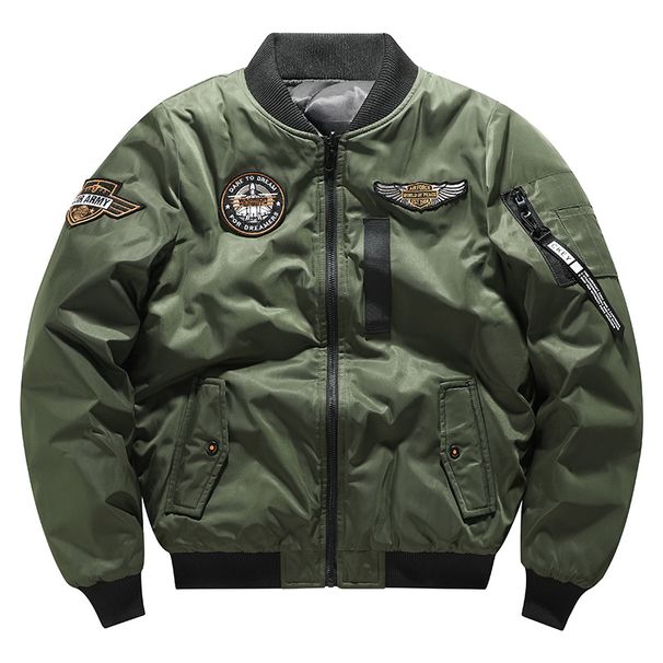 Men's Clothing Size Cotton Jacket US Air Force Pilot Jacket MA1 Autumn And Winter Baseball Jacket Trend Double Sided Thick Down Cotton Jacket_viptrois.com