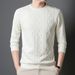 Men's Heavy Jacquard Knit Sweatshirt - Autumn Fashion Crewneck Pullover, Slim Fit Casual Top_viptrois.com
