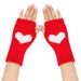 Unisex Short half finger knitted gloves Student office typing heart cuff wool warm love fingerless gloves_viptrois.com