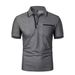 New Men's Short Sleeve Polo Shirts Solid Color Casual T-shirt Summer Trendy Breathable Loose Basic Splice Top Pockets Men Shirts_viptrois.com