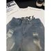 Men's Clothing Men's Style Ripped Denim Shorts Summer Retro Washed Blue Mid-Length Five-Point Pants Stylish Cool Casual Wear_viptrois.com