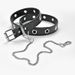 Network black chain decorative belt, women's crocodile pattern casual chicken eye buckle, versatile jeans belt_viptrois.com