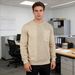 Men's Clothing Patchwork Sweatshirt Corduroy Patch Pocket Sweatshirt – European Style Long Sleeve Pullover (White, Black, Khaki, Grey, S-XXXL)_viptrois.com
