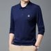 Nordmann Wool Long Sleeve T-Shirt Polo For Middle-aged Men Spring And Autumn Turn-down Collar Loose Business Casual Top Dad's_viptrois.com