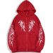 Trendy Unisex Zip-Up Hoodie With Adjustable Hood, Oversized Fit, Stylish Color Block Design For Casual Streetwear_viptrois.com