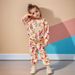 Mother & Kids INS Girls Round Neck Long Sleeved Suit Graffiti Print Pattern Children's Round Neck Long Sleeved Sweatshirt & Trousers_viptrois.com