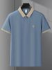 Men's Short Sleeve Polo Shirt Summer Light Business Casual Top Embroidered Lightweight Style For Young And_viptrois.com