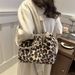 Women's Bags Large Capacity Plush Leopard Print Tote Bag New Temperament Versatile Fur Bag Shoulder Bag Handbag_viptrois.com