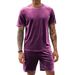 Men's Clothing Solid Color Sportswear Set Breathable Running Basketball Short Sleeve T-Shirt & Shorts - Lightweight Polyester Comfort Fit For Gym _viptrois.com