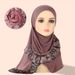 Women's Hijab crystal linen turban pleated lace right slit solid color women's pullover turban 9 color scarf_viptrois.com