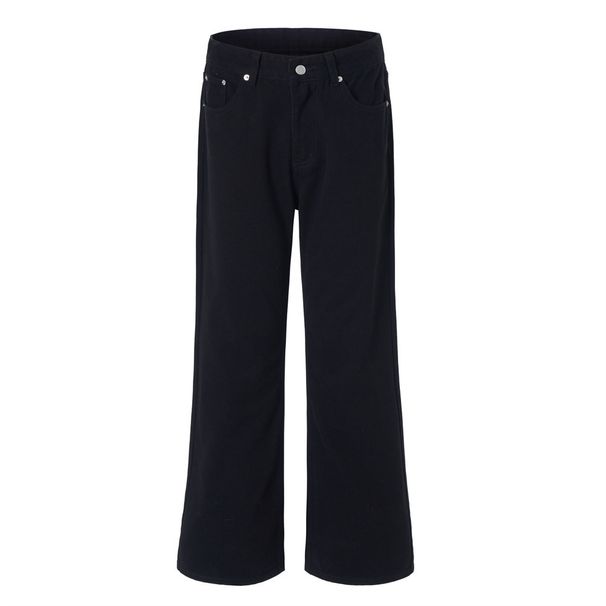 Vibe Style Hippie Solid Color Versatile Flared Casual Jeans Men's Street Fashion Brand Simple Bell-bottom Loose Long_viptrois.com