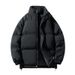 Unisex Oversized Puffer Jacket With Stand Collar, Winter Warm Polyester Coat In Black/White/Grey/Brown/Green (Sizes M-8XL)_viptrois.com