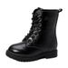 Girls' short boots winter 2023 new Korean style British style fleece-lined children's Martin boots little girl princess single boots_viptrois.com